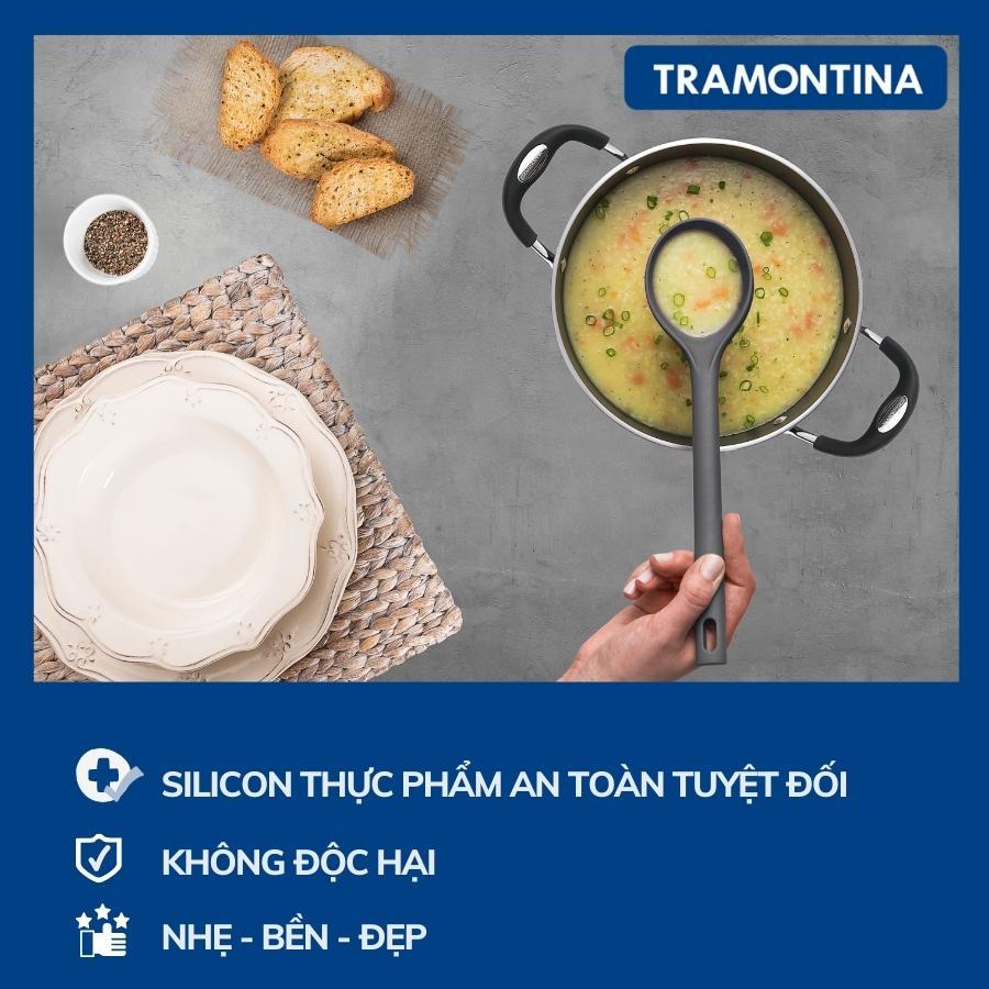 Muôi Múc Canh Sâu Lòng Chất Liệu Silicon Tramontina MOLDE 30cm Cao Cấp Chịu Nhiệt Hàng Chính Hãng Nhập Khẩu Brazil
