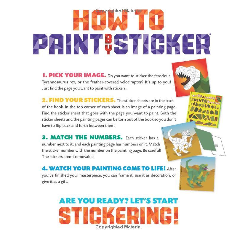 Sách ngoại văn: Paint By Sticker Kids: Dinosaurs: Create 10 Pictures One Sticker At A Time!