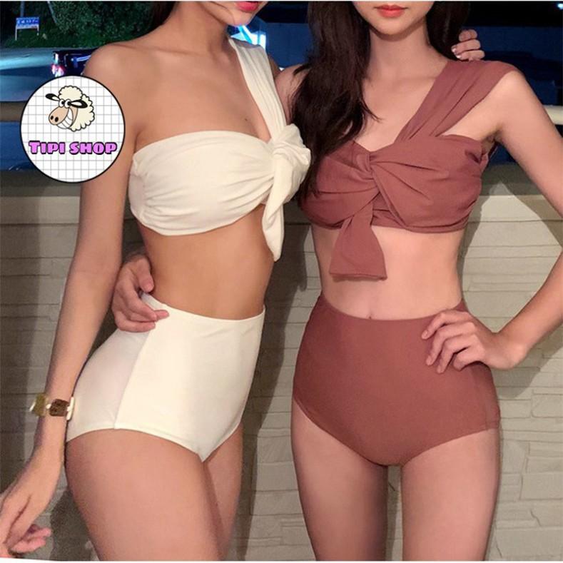 Bikini đi biển cao cấp nơ lệch cách điệu 1 bên