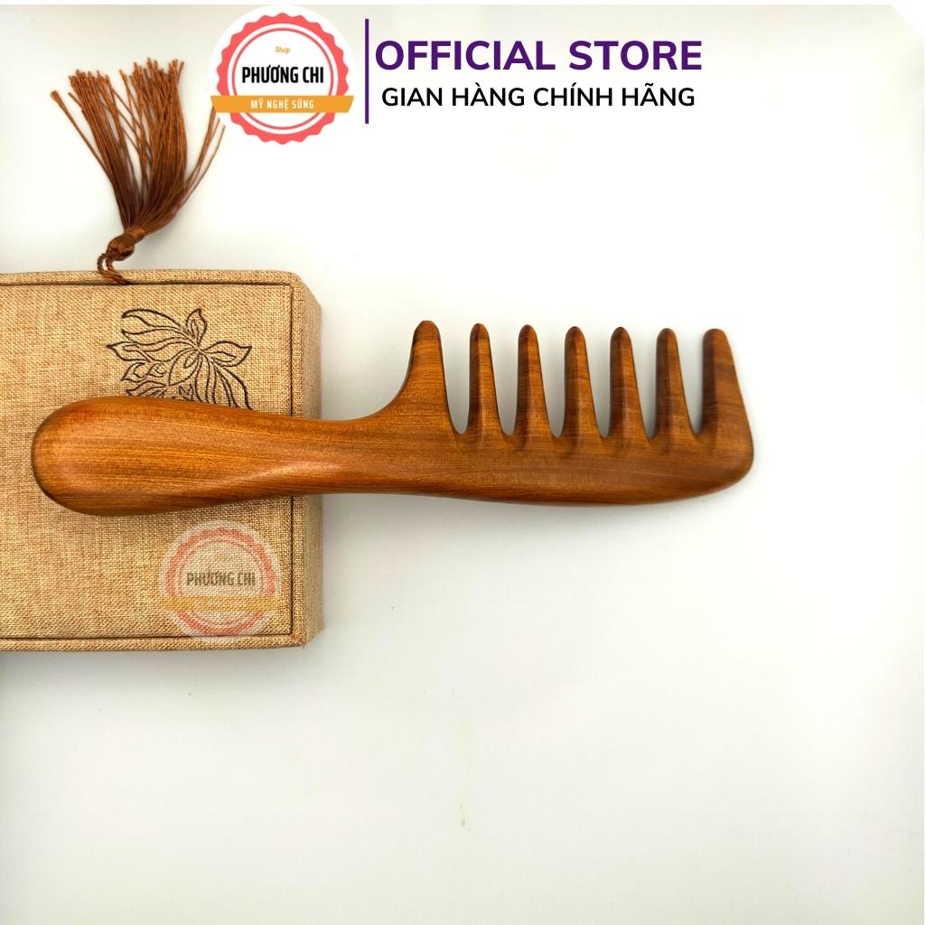 Lược răng thưa bằng gỗ thơm dùng massage đầu ấn huyệt, lược chải tóc gỡ rỗi | Mỹ Nghệ Phương Chi