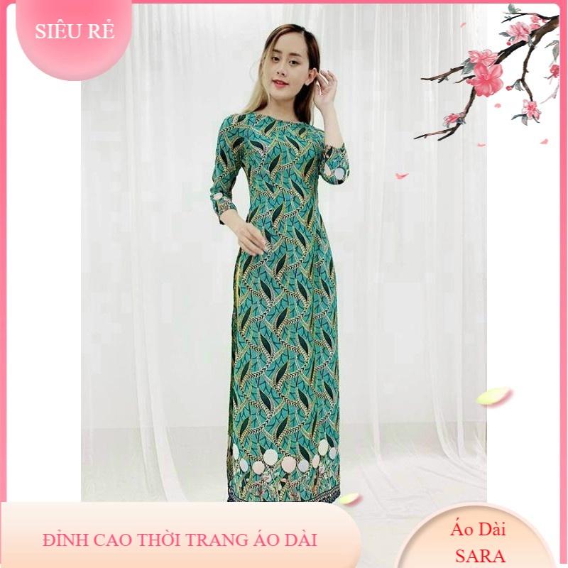 SET ÁO DÀI IN HỌA TIẾT LÁ