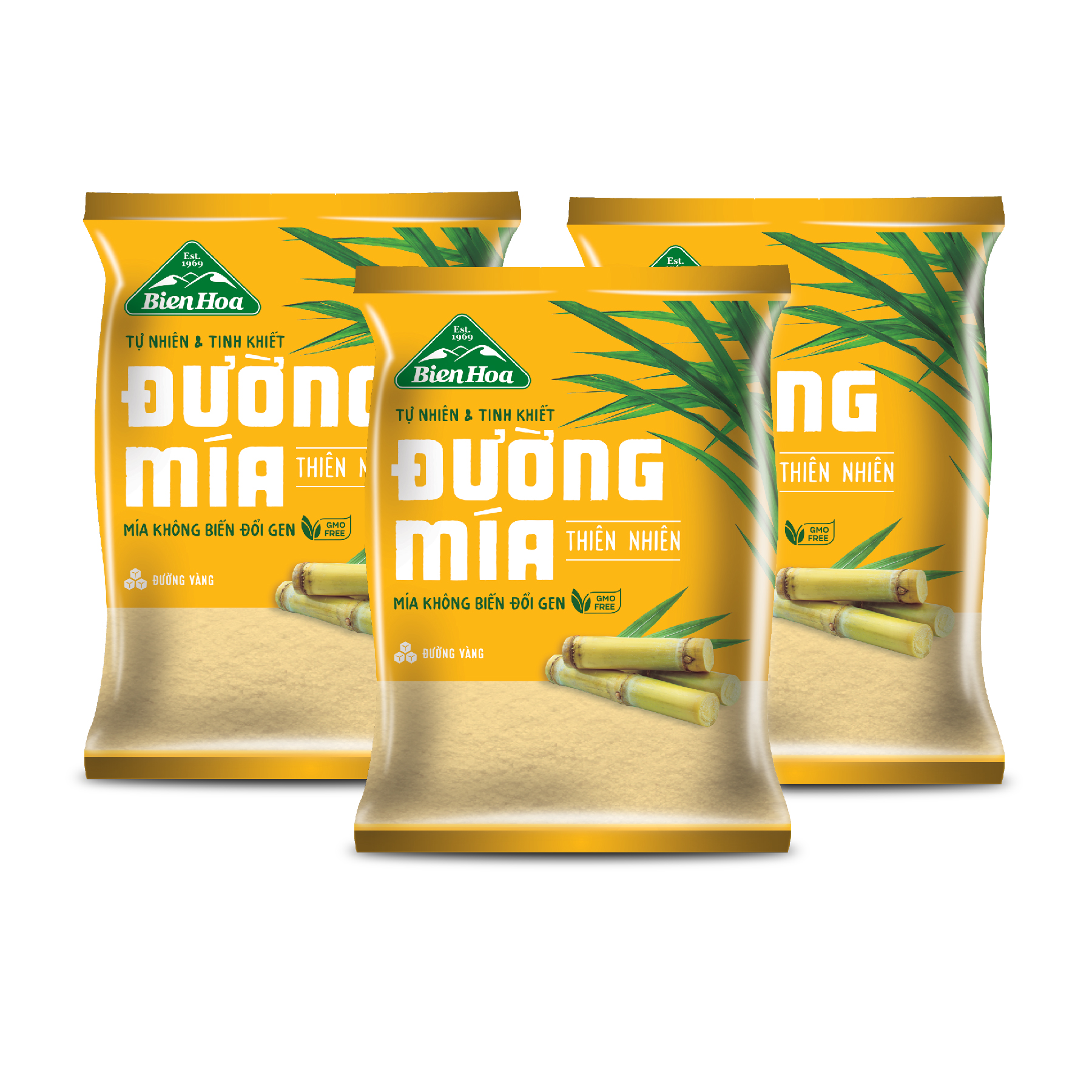 Combo 3 Đường mía thiên nhiên Biên Hòa 1kg/túi