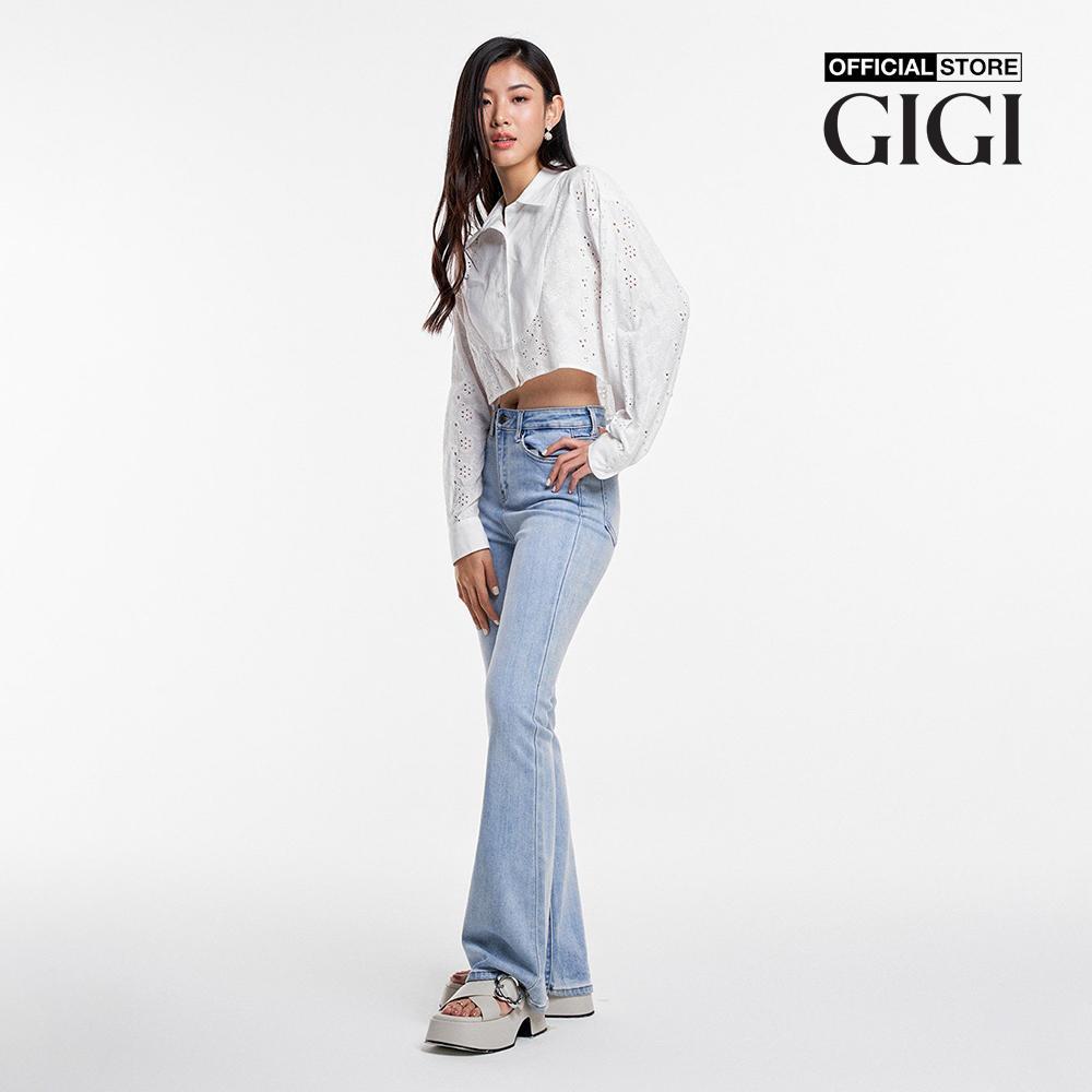 GIGI - Áo sơ mi nữ cổ bẻ tay dài phom croptop hiện đại G1106T231298