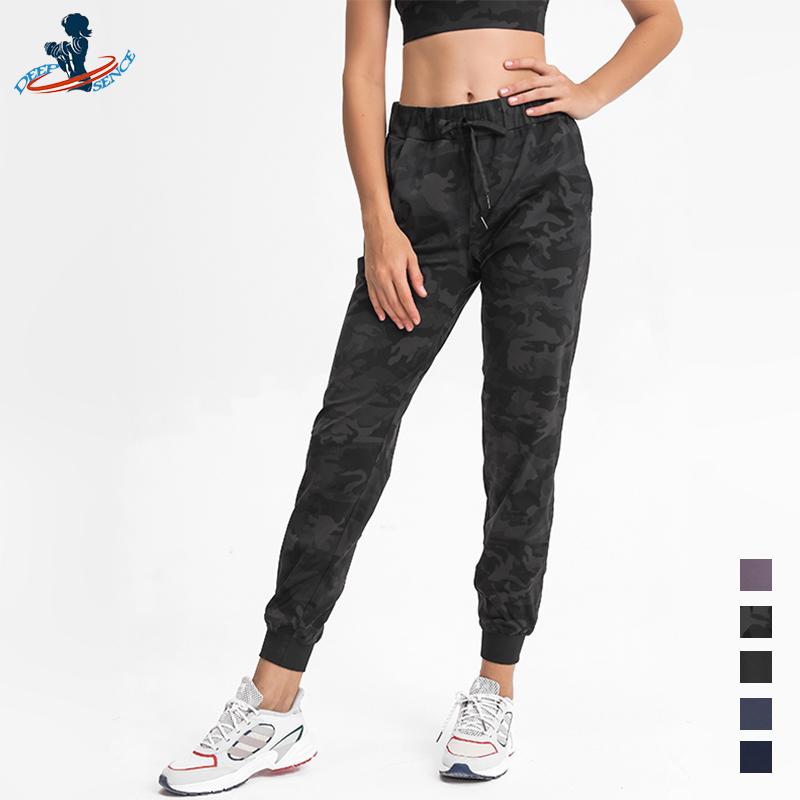 DEEPSENCE 2021 Mới Thể Thao Nữ Dài Thấm Hút Mồ Hôi Cho Chạy Bộ Thời Trang Quần Rời Quần Jogger Phù Hợp Với Áo Nữ Dây Rút Tập Yoga
