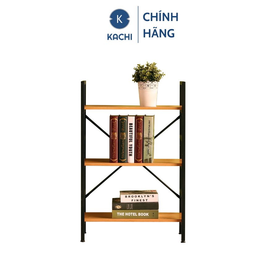 Kệ Gỗ Chân Sắt 3 Tầng Kachi MK243 (60 × 92CM)