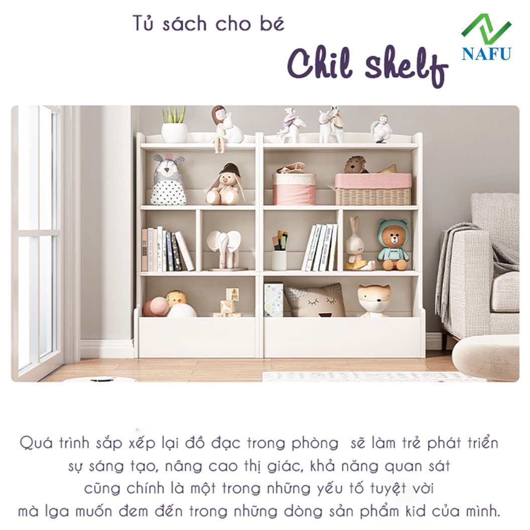 Kệ Sách Cho Bé Chil Shelf, Tủ Để Đồ Chơi Cho Bé Nhỏ Gọn, An Toàn Thân Thiện Tiện Lợi GP158