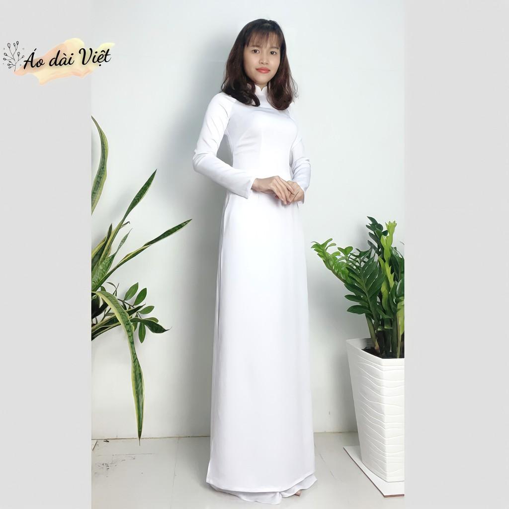 ÁO DÀI TRẮNG HỌC SINH ĐI HỌC TRUYỀN THỐNG MAY SẴN LỤA TÂY THI