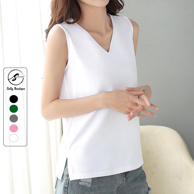 Áo 3 Lỗ Nữ Sát Nách Cổ Tim Xẻ Tà Phôm Rộng Mặc Hè Thoải Mái Chất Thun Cotton 100% Co Giãn 4 Chiều Sally Boutique-3LCT01