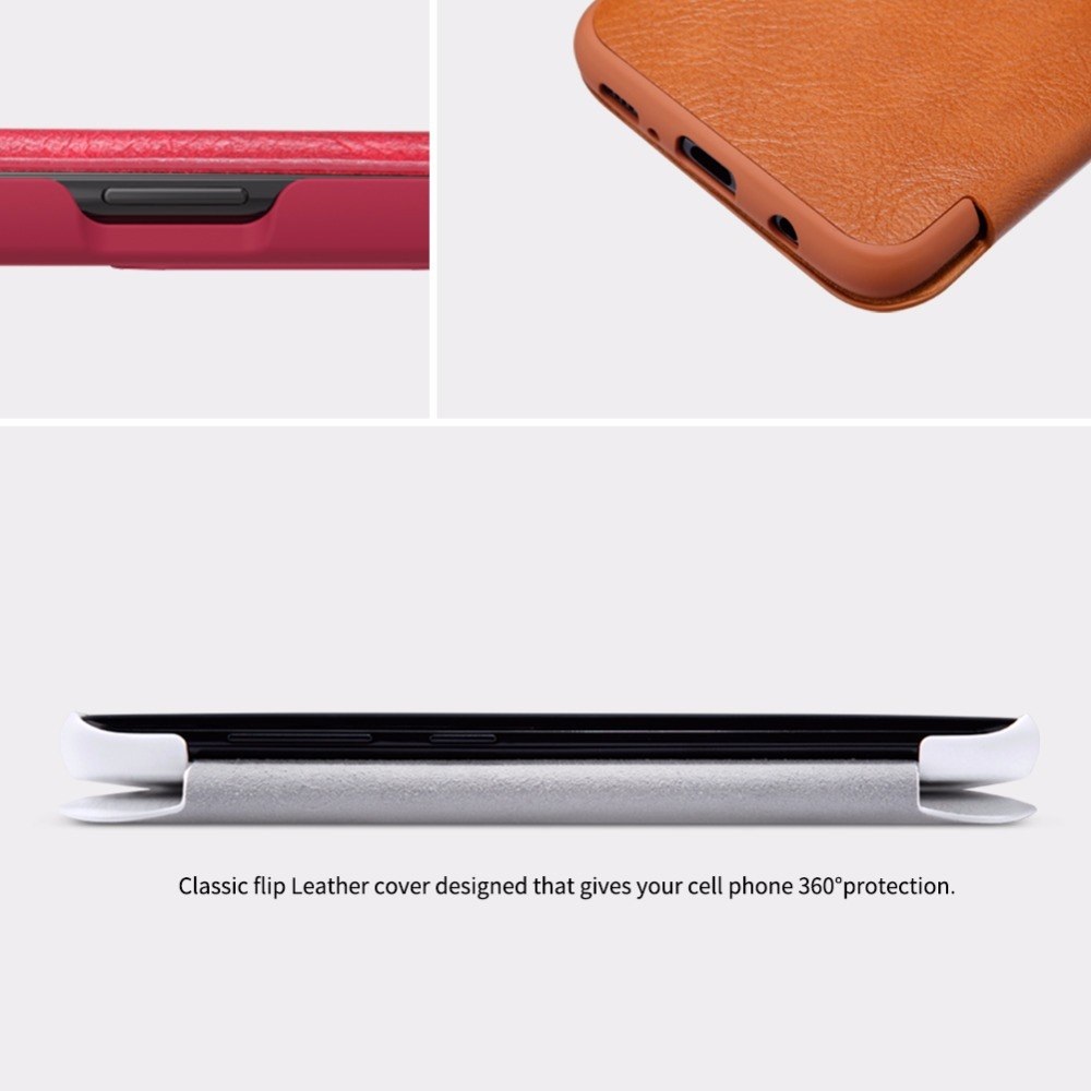 Bao da da bò Nillkin Qin cho Samsung Galaxy S9 Plus có ngăn đựng thẻ - Hàng Chính Hãng