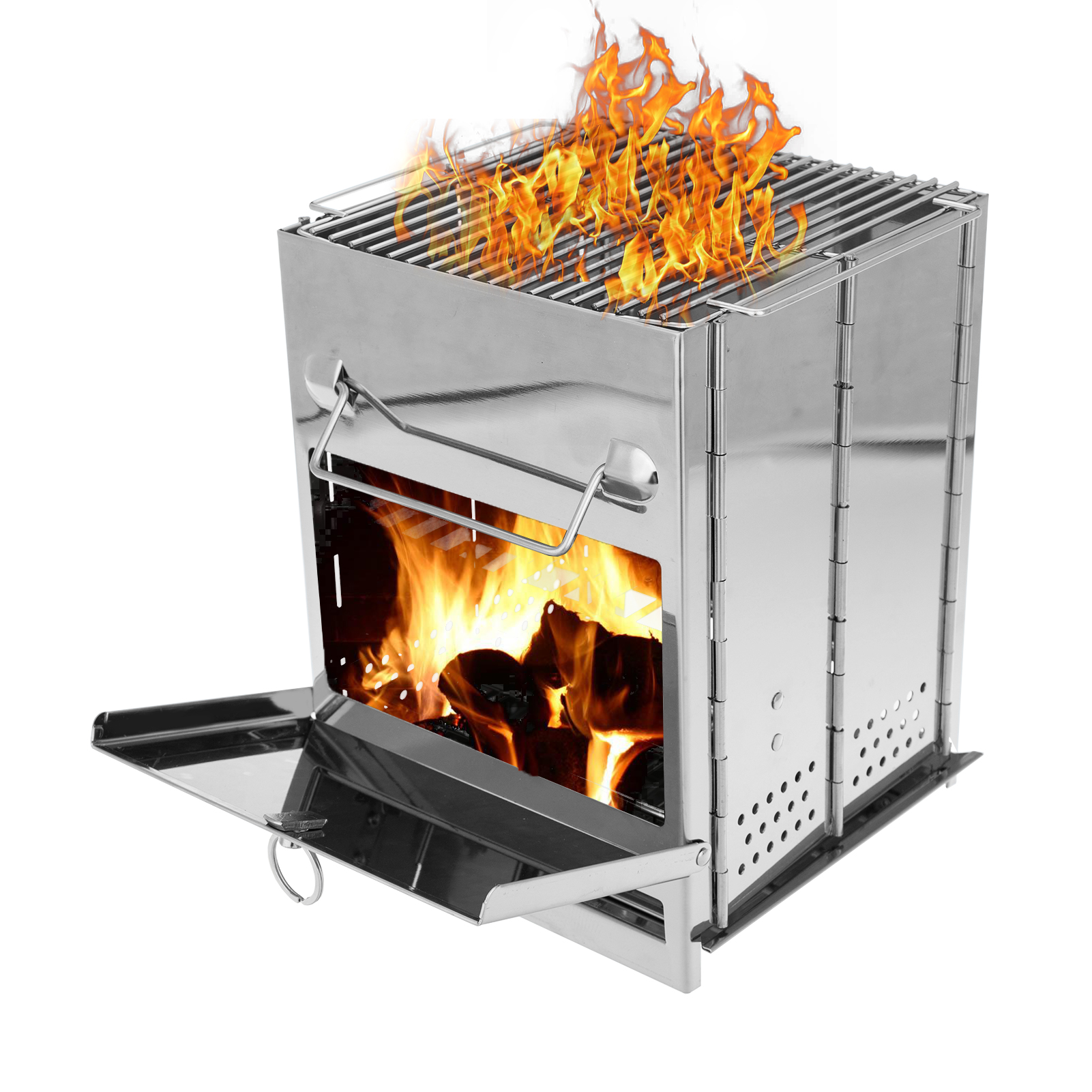 Bếp nướng di động nhỏ bằng thép không gỉ có thể gập lại