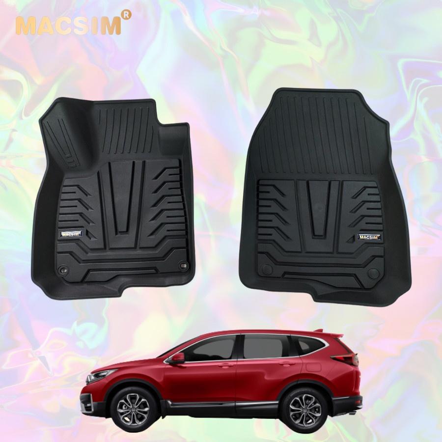 Thảm lót sàn xe ô tô Honda CRV 2018- nay nhãn hiệu Macsim - chất liệu nhựa TPE đúc khuôn cao cấp - màu đen