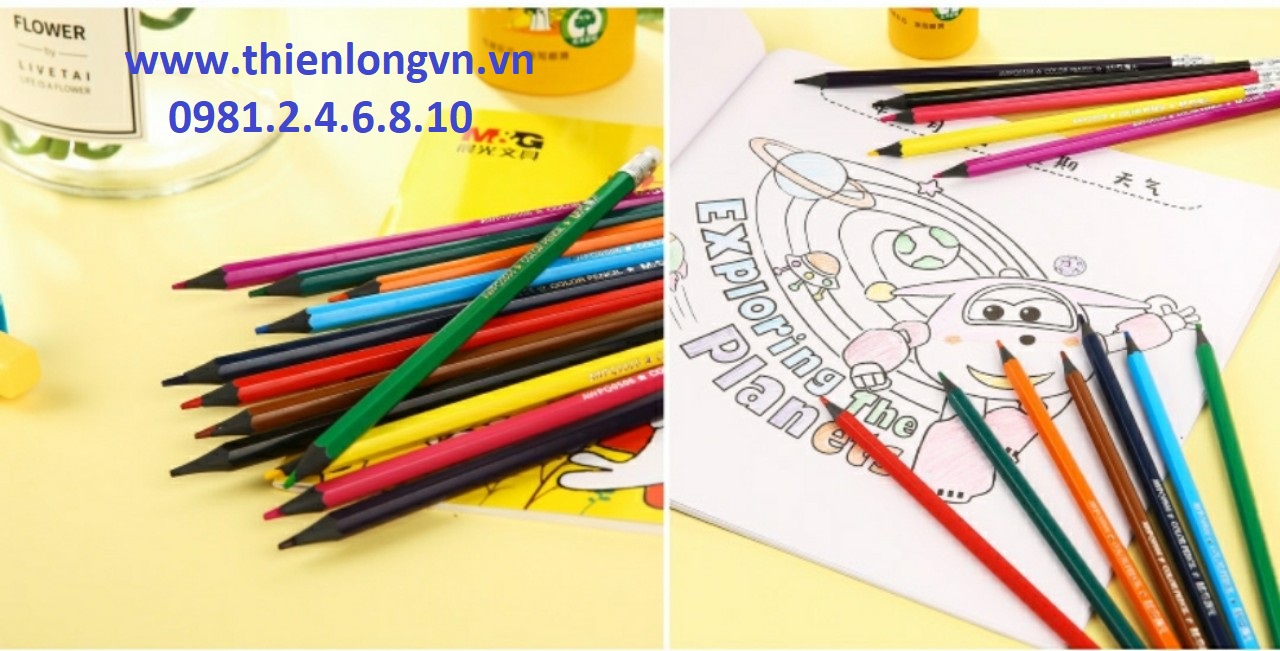 Chì gỗ 18 màu tẩy xóa được M&G - AWPQ0507