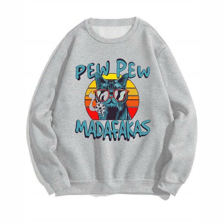 Áo sweater nam nữ in hình PEW PEW dễ thương, chất nỉ dày dặn, hợp làm áo cặp - DS124