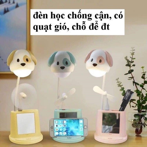 ĐÈN HỌC TÍCH HỢP 5 IN 1 CHỐNG CẬN - GƯƠNG SOI - KÊ ĐIỆN THOẠI - ỐNG ĐỰNG BÚT VÀ QUẠT MÁT (Giao Hàng Theo Mẫu Ngẫu Nhiên)