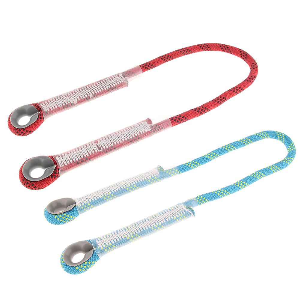 Climbing Knotted Pre-sewn Eye-to-Eye Prusik Loop Cord Static Rope Blue 60cm