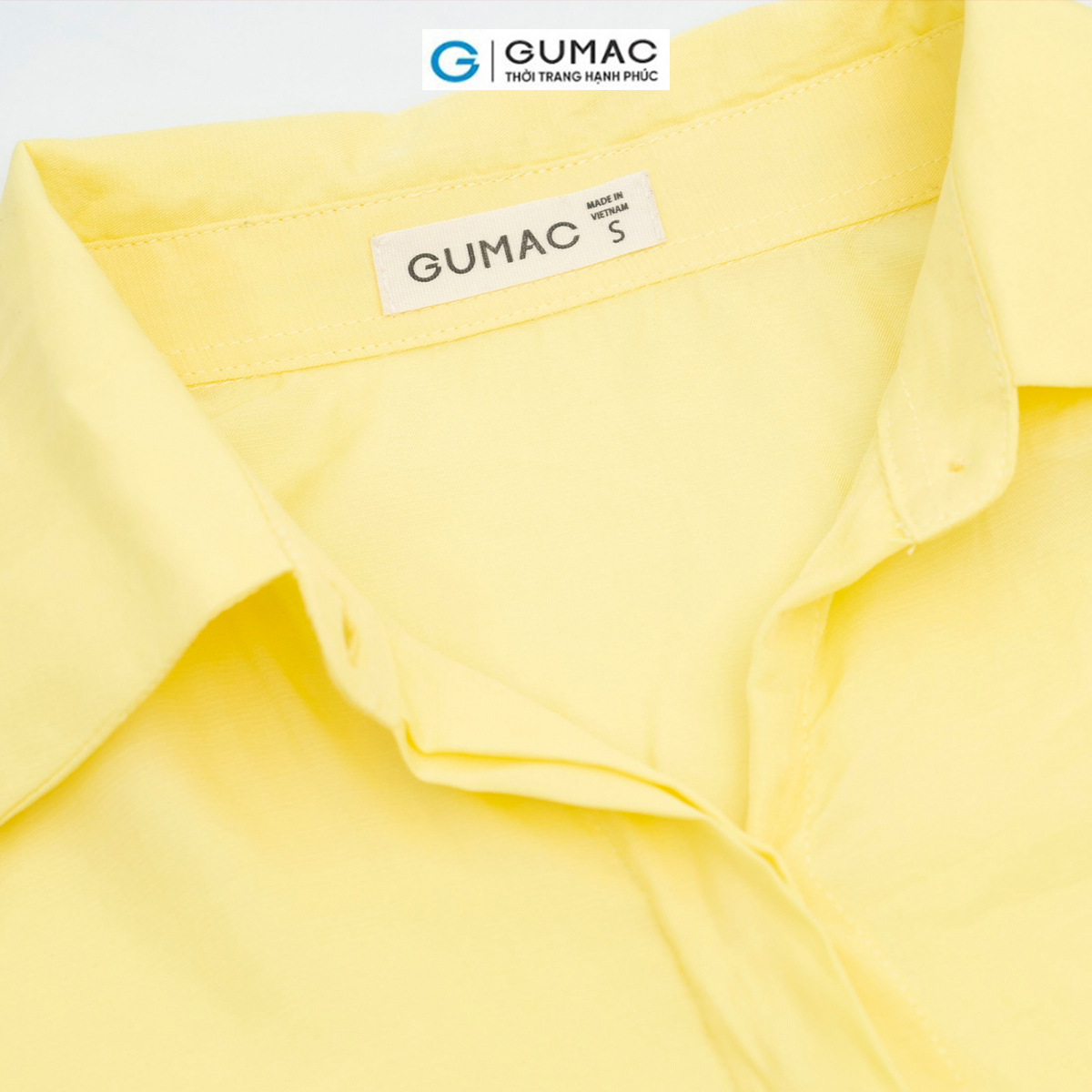 Áo sơ mi nữ tay dài nẹp che nút thanh lịch thời trang GUMAC AD06011
