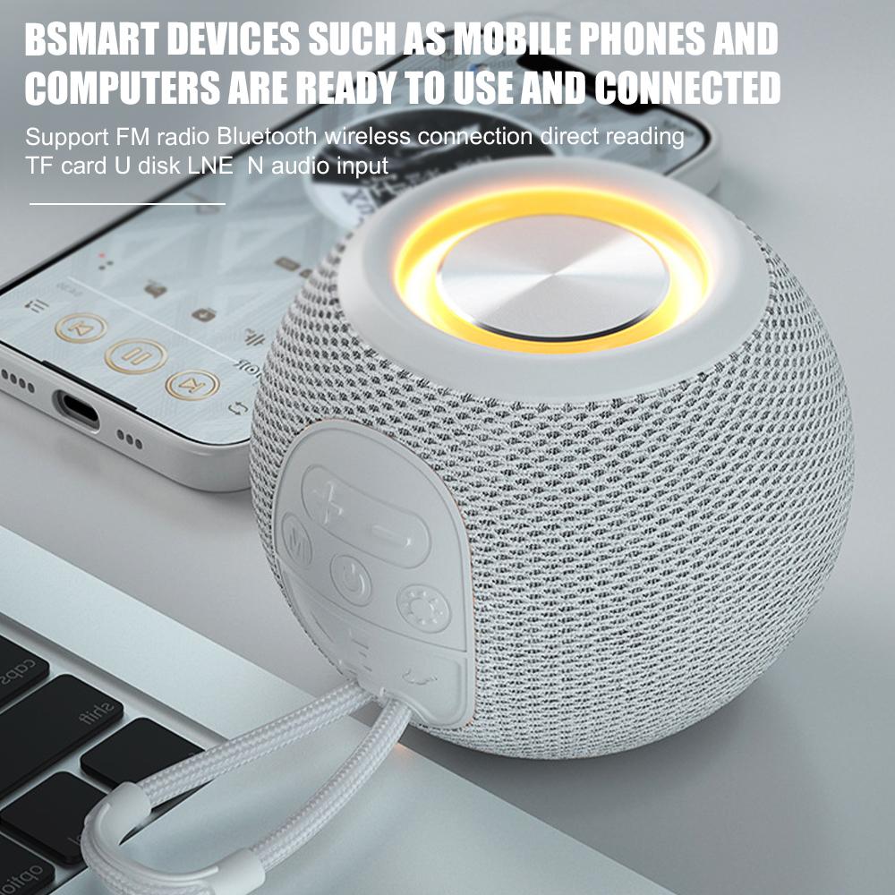Mini di động loa bluetooth HD Giảm tiếng ồn Micrô ngoài trời Thể thao di động Hifi Music Loa Stereo Support Color: White