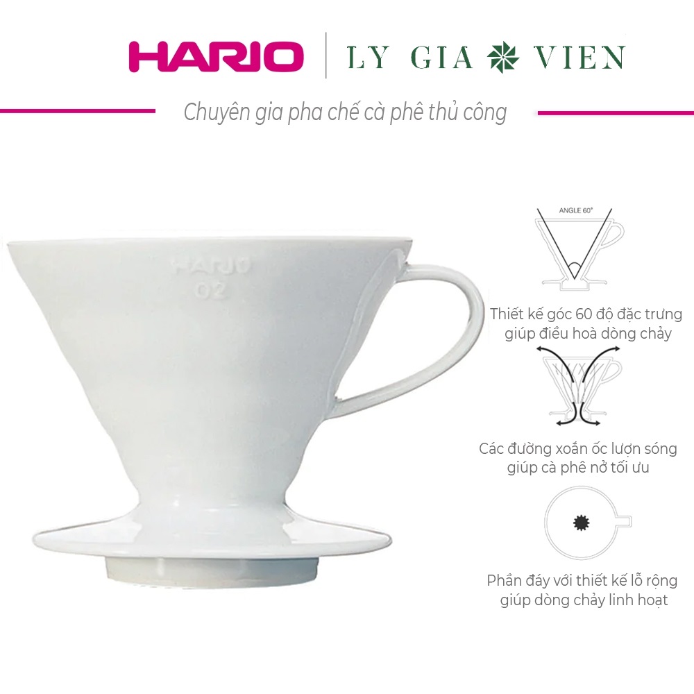 Phễu Pha Cà Phê Gốm Sứ Hario V60 Coffee Dripper