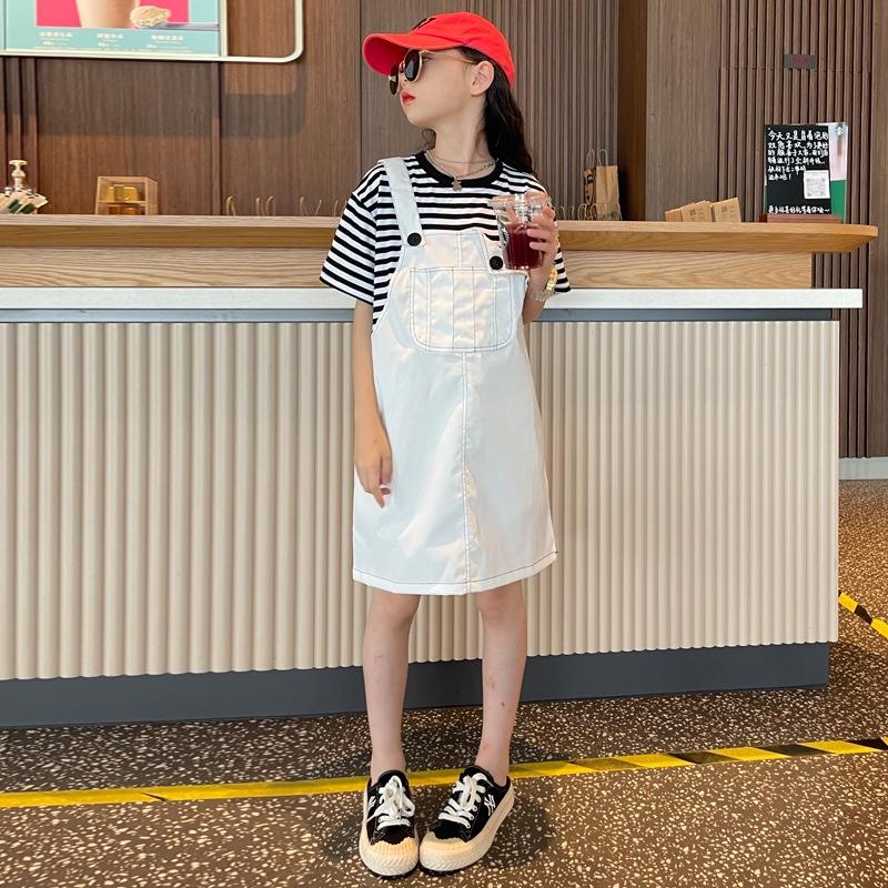 BY3 Size130-170 Set yếm bé gái lớn Thời trang trẻ Em hàng quảng châu
