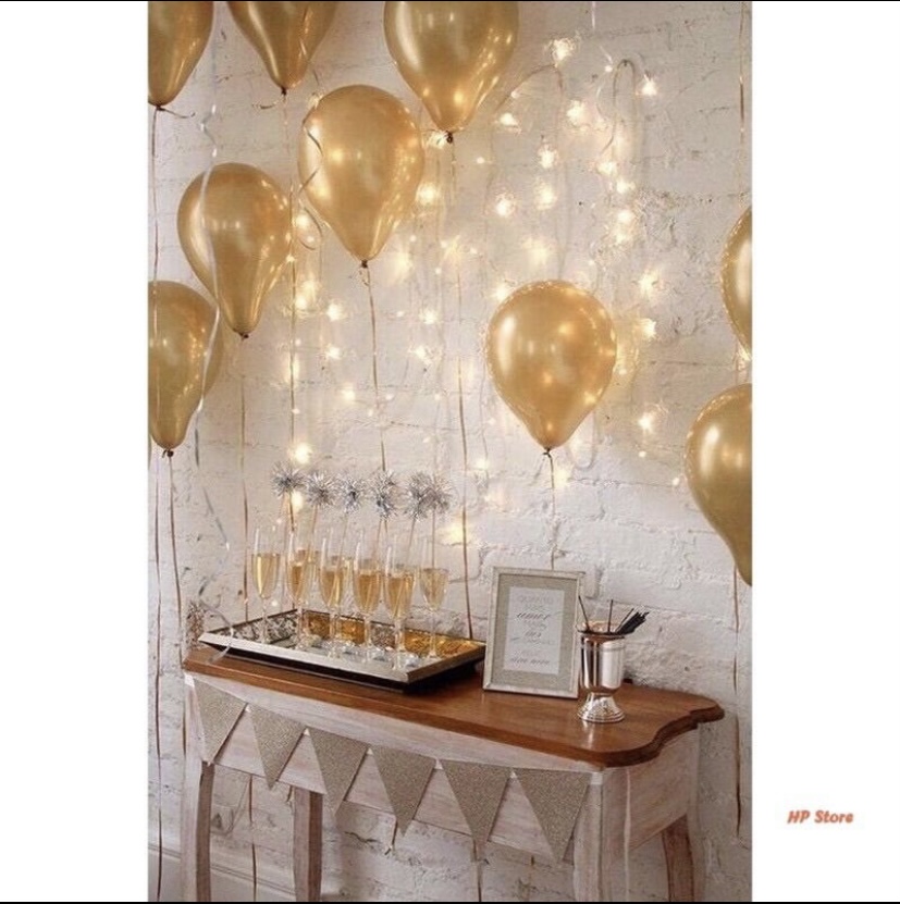 10 Bong Bóng Nhũ Vàng/ Xanh Dương/ Đỏ Size Bóng Lớn Đẹp Co Giãn