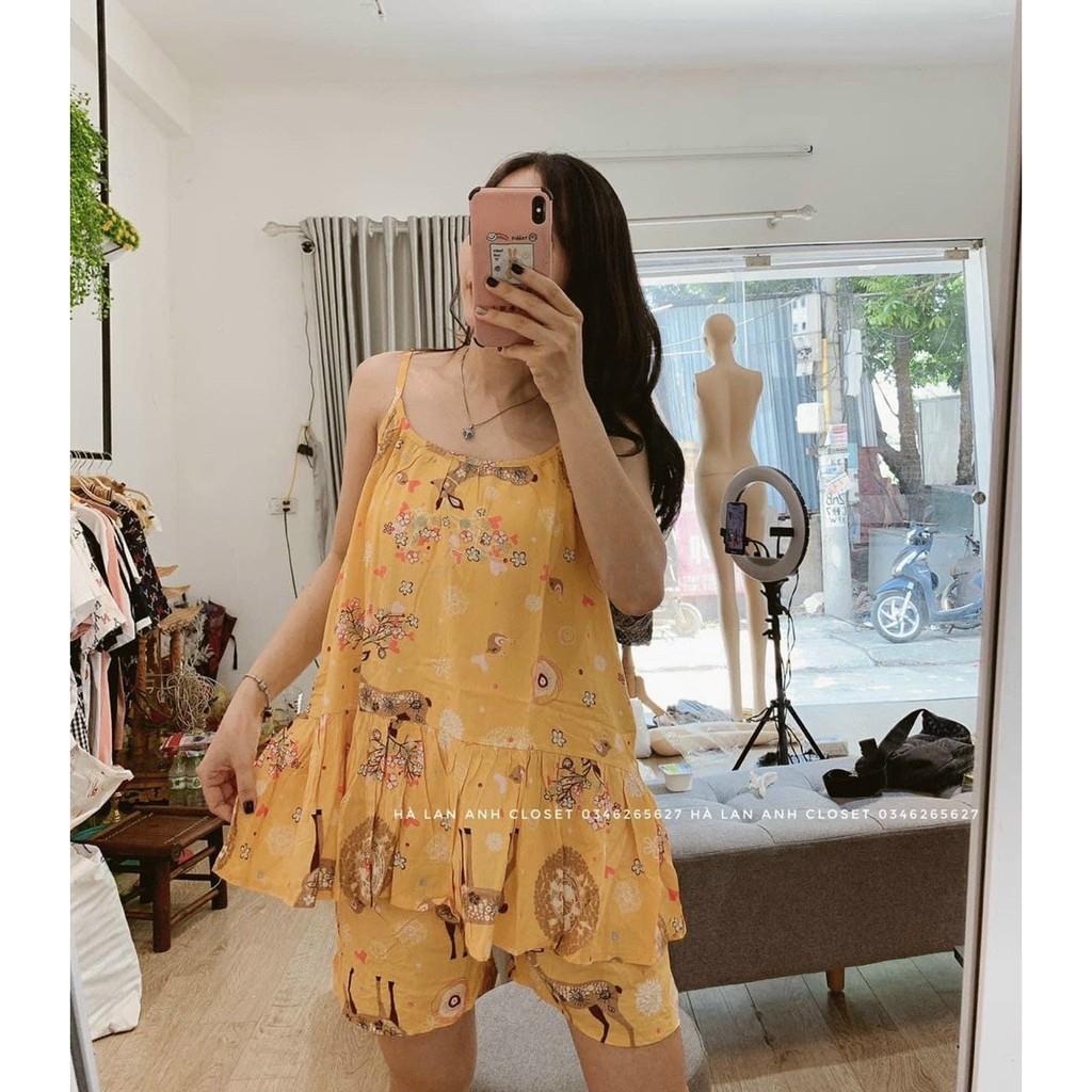 BỘ BẦU DỂ THƯƠNG LANH ĐÙI HAI DÂY MẶC NHÀ SIÊU MÁT freesize dưới 65kg