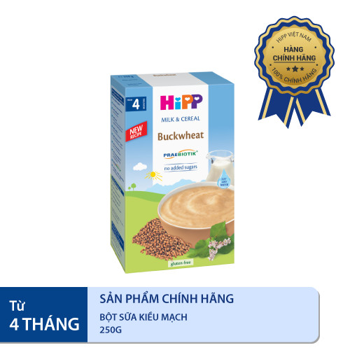 Bột ăn dặm dinh dưỡng Sữa, Kiều mạch HiPP Organic 250g