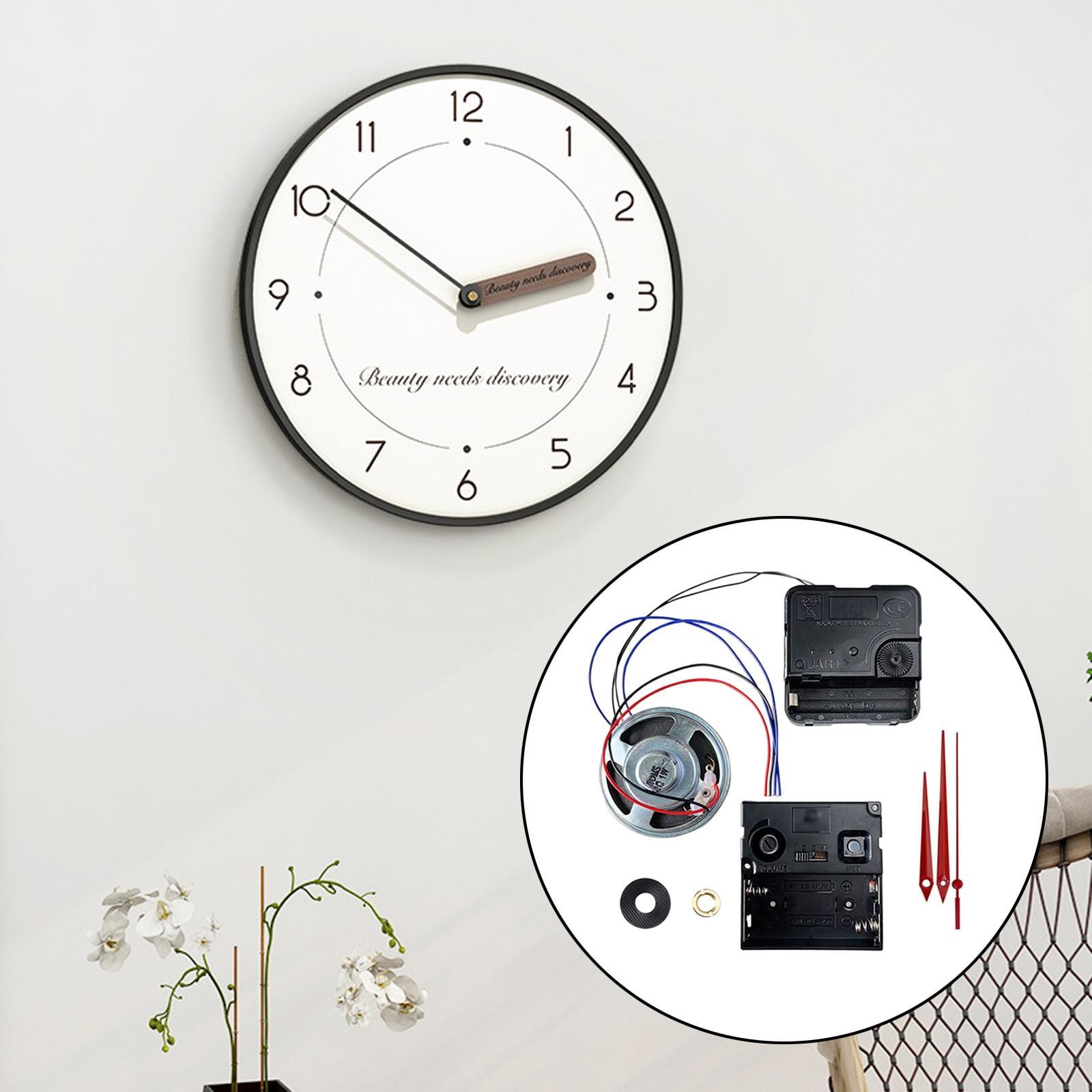DIY Wall Clock Movement Mechanism Pendulum Clock Movement Replacement with Music Chime Box with Hands for Club Bar Office Wooden Wall Clocks