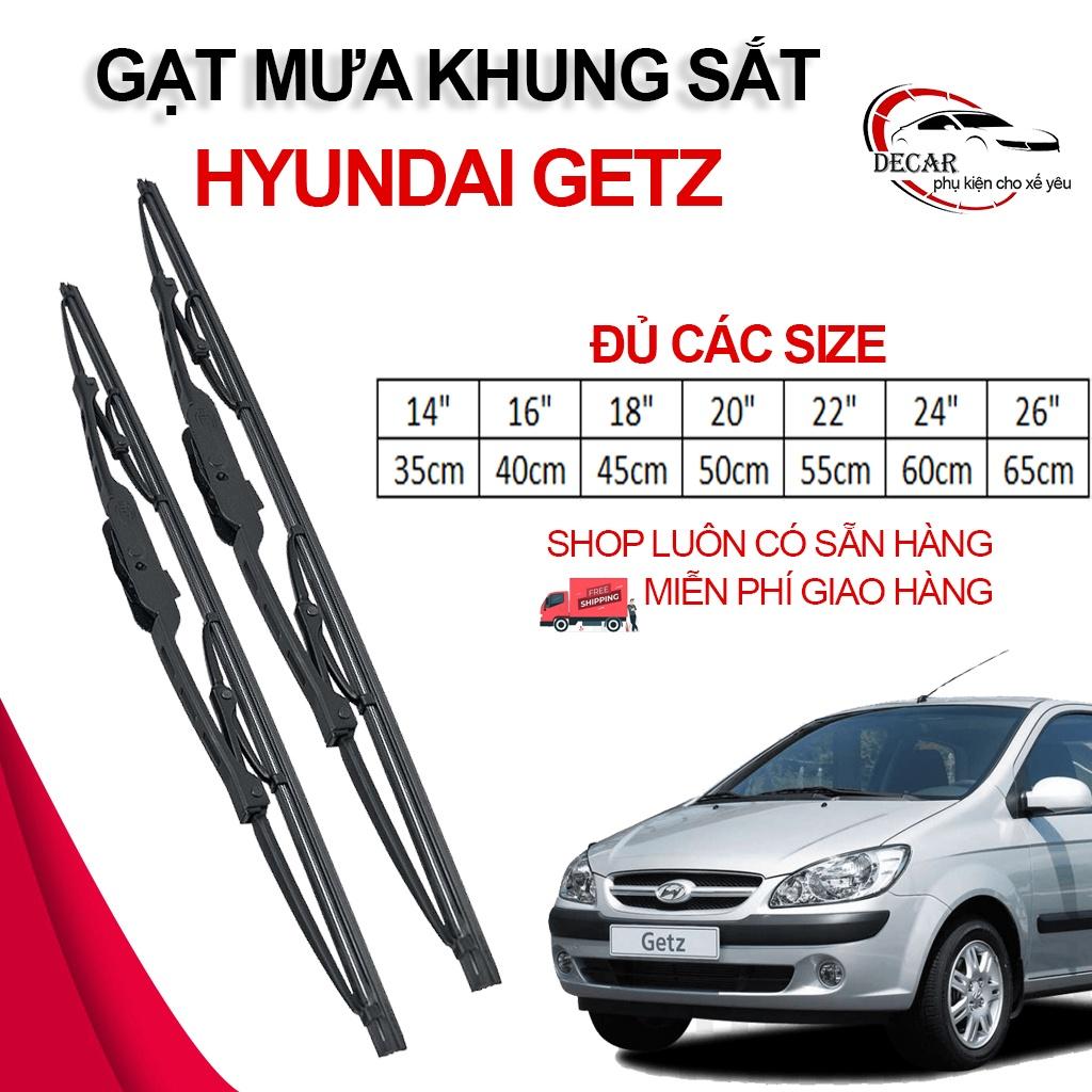 1 Cặp cần gạt mưa khung xương, chổi gạt mưa xe Hyundai Getz , gạt kính xe oto, thanh gạt nước mưa