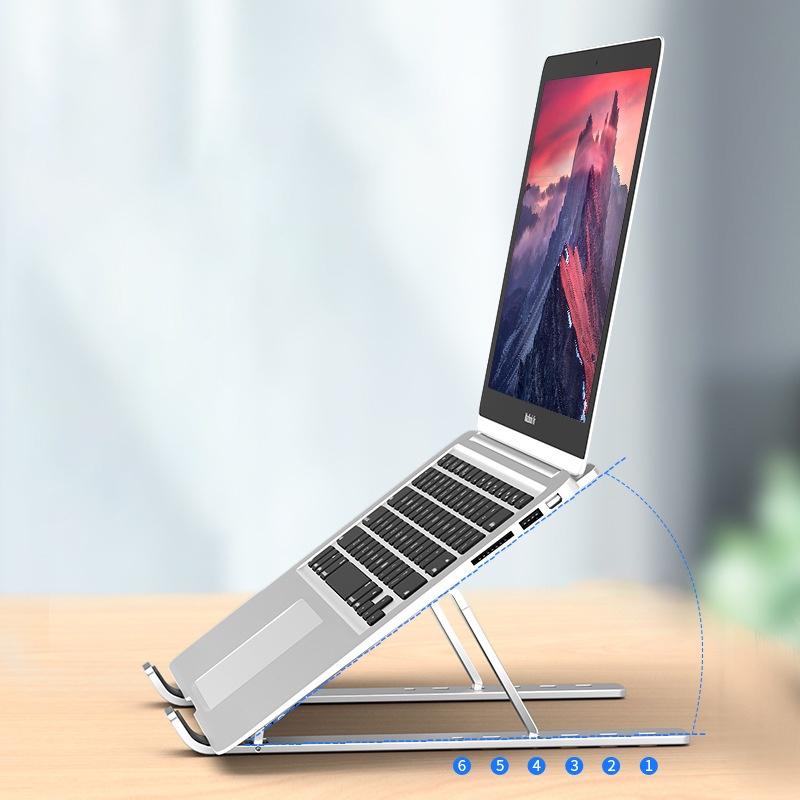 Giá đỡ laptop hợp kim nhôm hỗ trợ tản nhiệt,đế tản nhiệt nhôm điều chỉnh độ cao, chống mỏi cổ