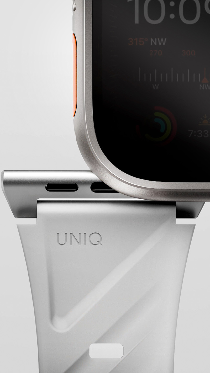 Dây Đeo UNIQ FLUO Cho Apple Watch Đủ Size 40-49mm Cao Su Bền Chống Nước Khóa Cài Thép Và Khóa Nam Châm Từ Tính An Toàn Hàng Chính Hãng