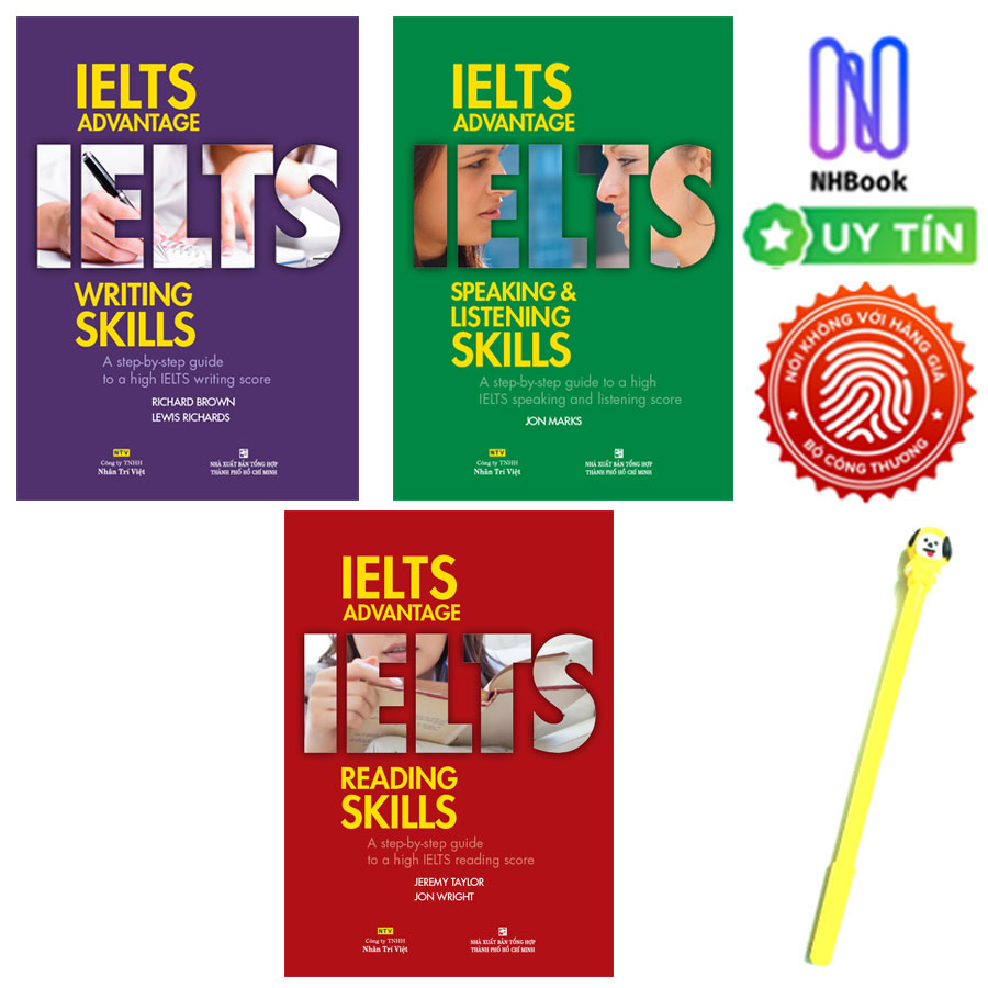 Combo Sách IELTS Advantage Reading Skills + IELTS Advantage Writing Skills + IELTS Advantage Speaking &amp; Listening Skills - ( Kèm File Nghe )- Bìa mềm-  Nhân Trí Việt ( Tặng kèm viết )