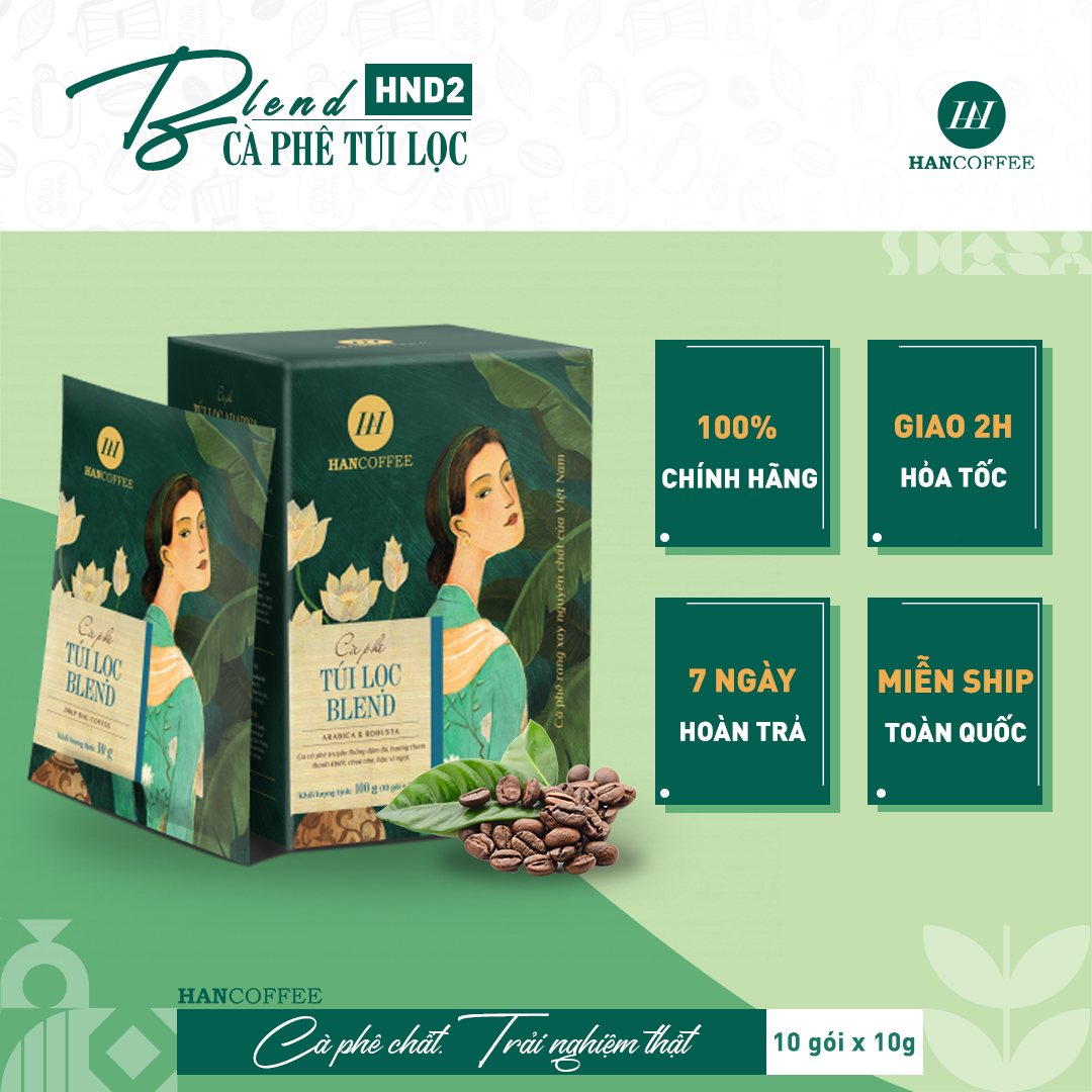 Cà Phê Túi Lọc Blend HANCOFFEE Đắng Nhẹ, Ngọt Sâu Hộp 10 gói - HND2