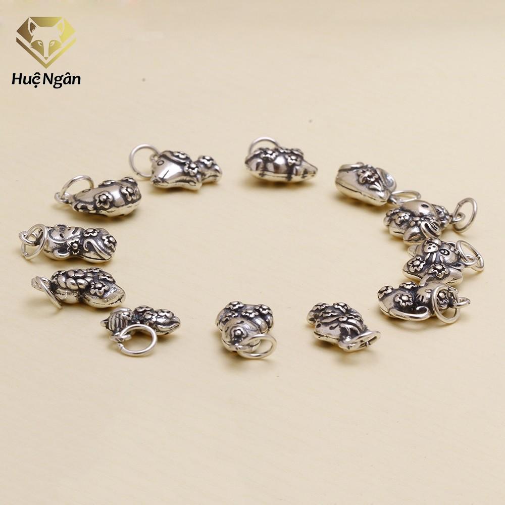 Mặt đeo dây chuyền, lắc tay, lắc chân bạc Ý 925 Huệ Ngân - 12 con giáp