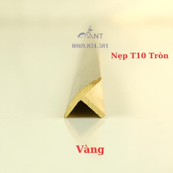 Nẹp Đồng T10 tròn Vàng, Nẹp đồng chữ T, Nẹp đồng chống trơn, giá 1m