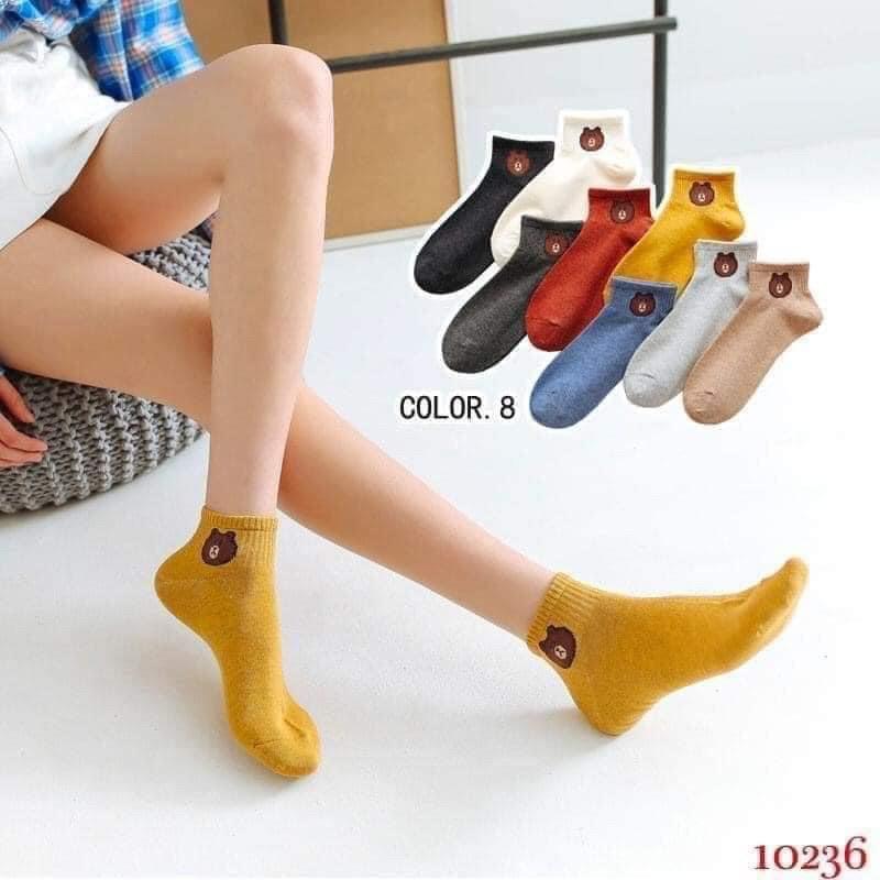 Set 10 đôi tất gấu cổ ngắn người lớn
