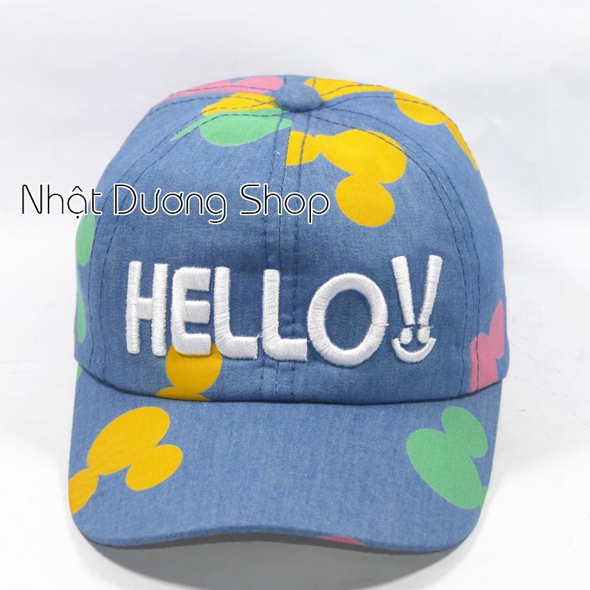 Nón kết Hello cho trẻ em từ 4-7 tuổi chất liểu vải cotton cao cấp tạo cảm giác êm ái cho bé