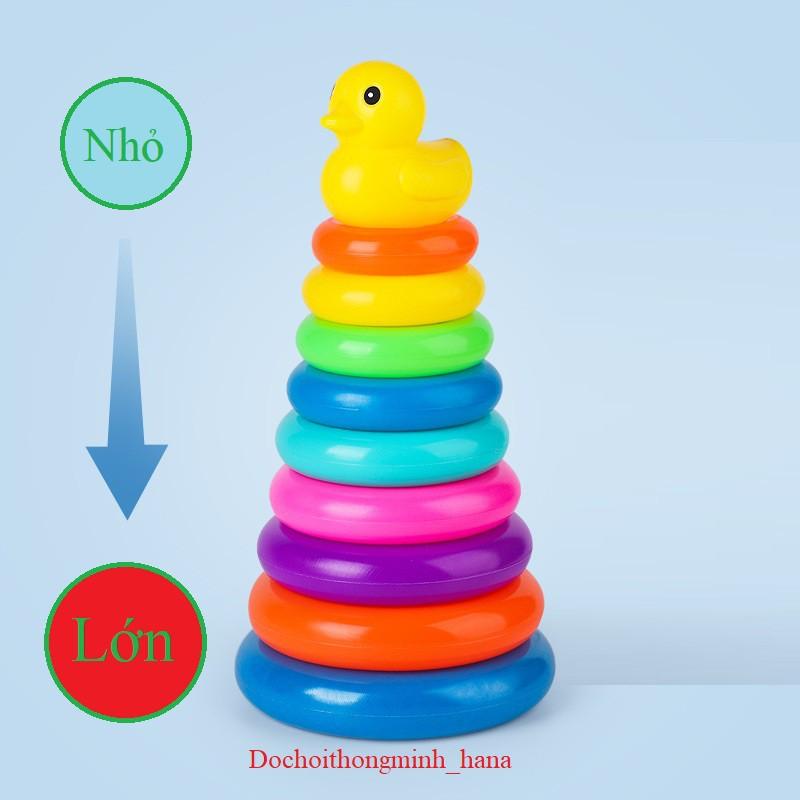 Tháp Vòng Xếp Chồng HCM-GIÁ SỈ 9 Tầng vòng nhiều màu sắc,bé vừa chơi vừa luyện tư duy kích thước và học màu sắc.