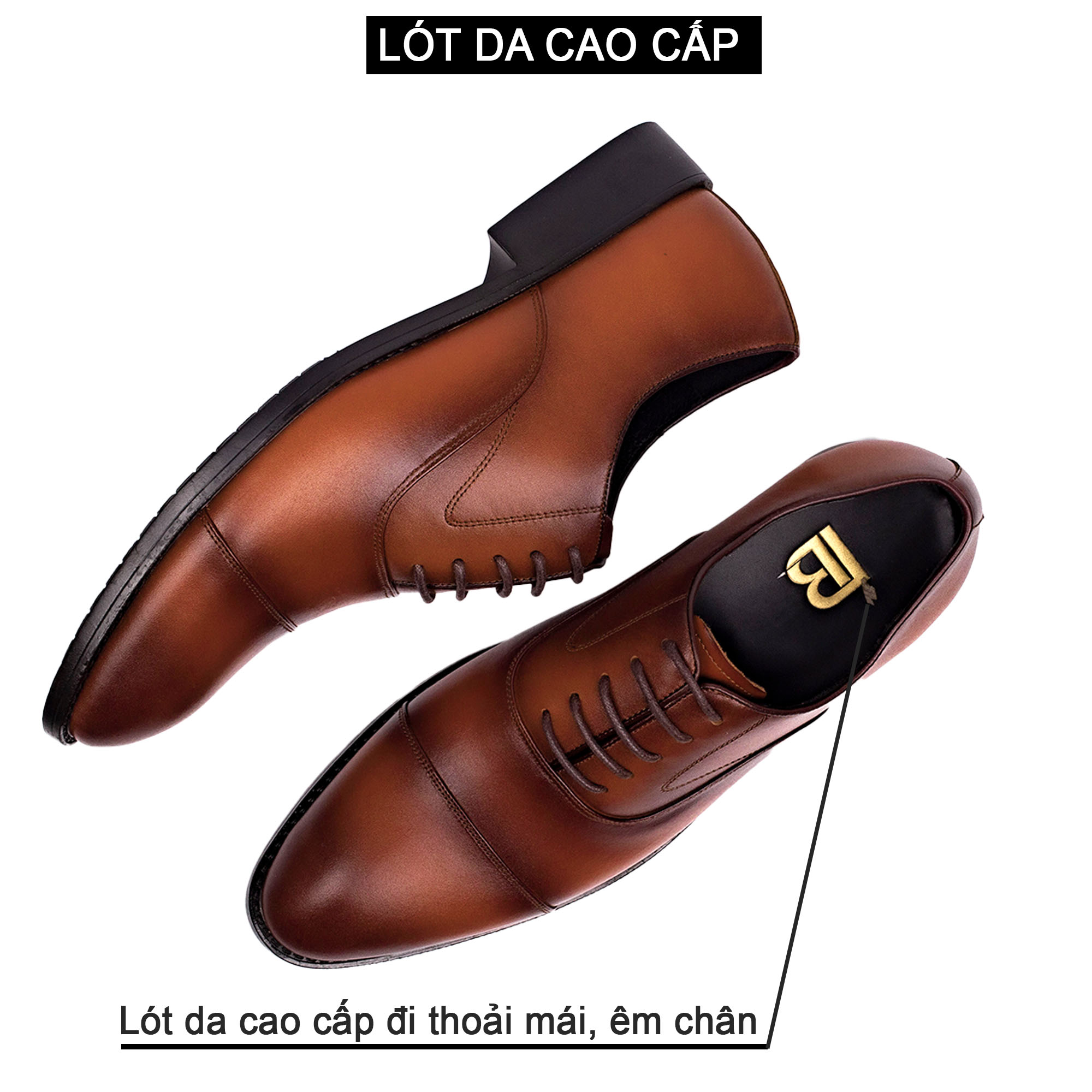 Giày da nam, giày oxford công sở Bụi Leather G105 - Da bò Nappa cao cấp