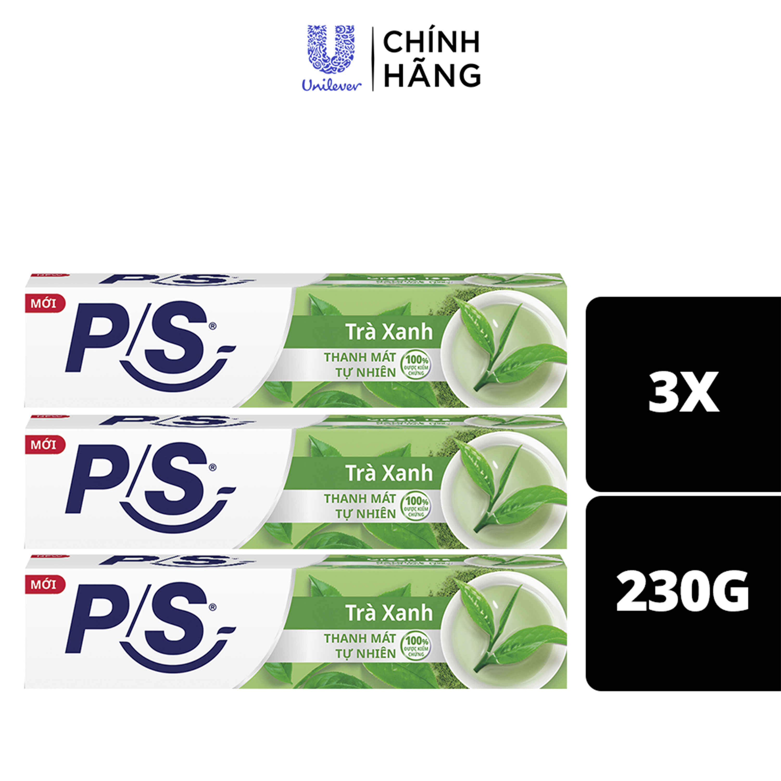 Bộ 3 Kem đánh răng P/S Trà Xanh 230g