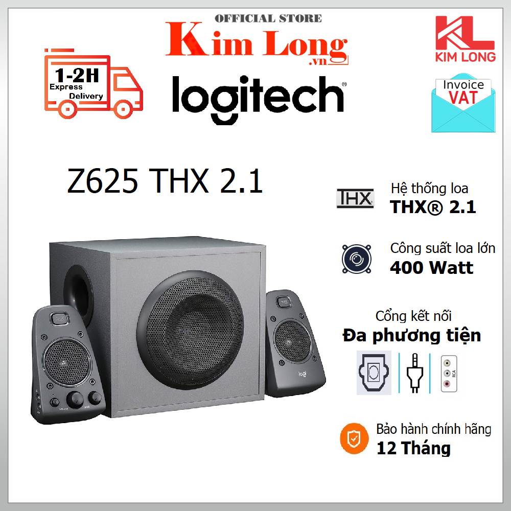 Loa Vi Tính Logitech Z625 Hệ thống âm thanh 2.1 Công suất 400W - Hàng chính hãng