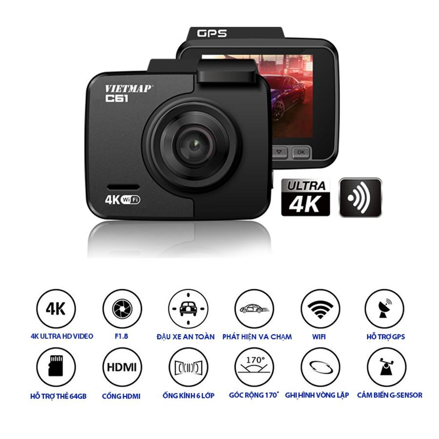 VietMap C61 PRO + Thẻ 32GB - Camera Hành Trình Ô tô - Cảnh Báo  Giao Thông Bằng Giọng Nói - Hàng Chính Hãng