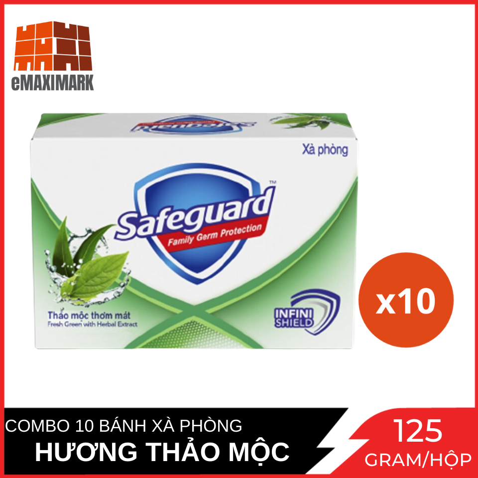 COMBO 10 bánh Safeguard Thảo mộc (Xanh) 125gX10