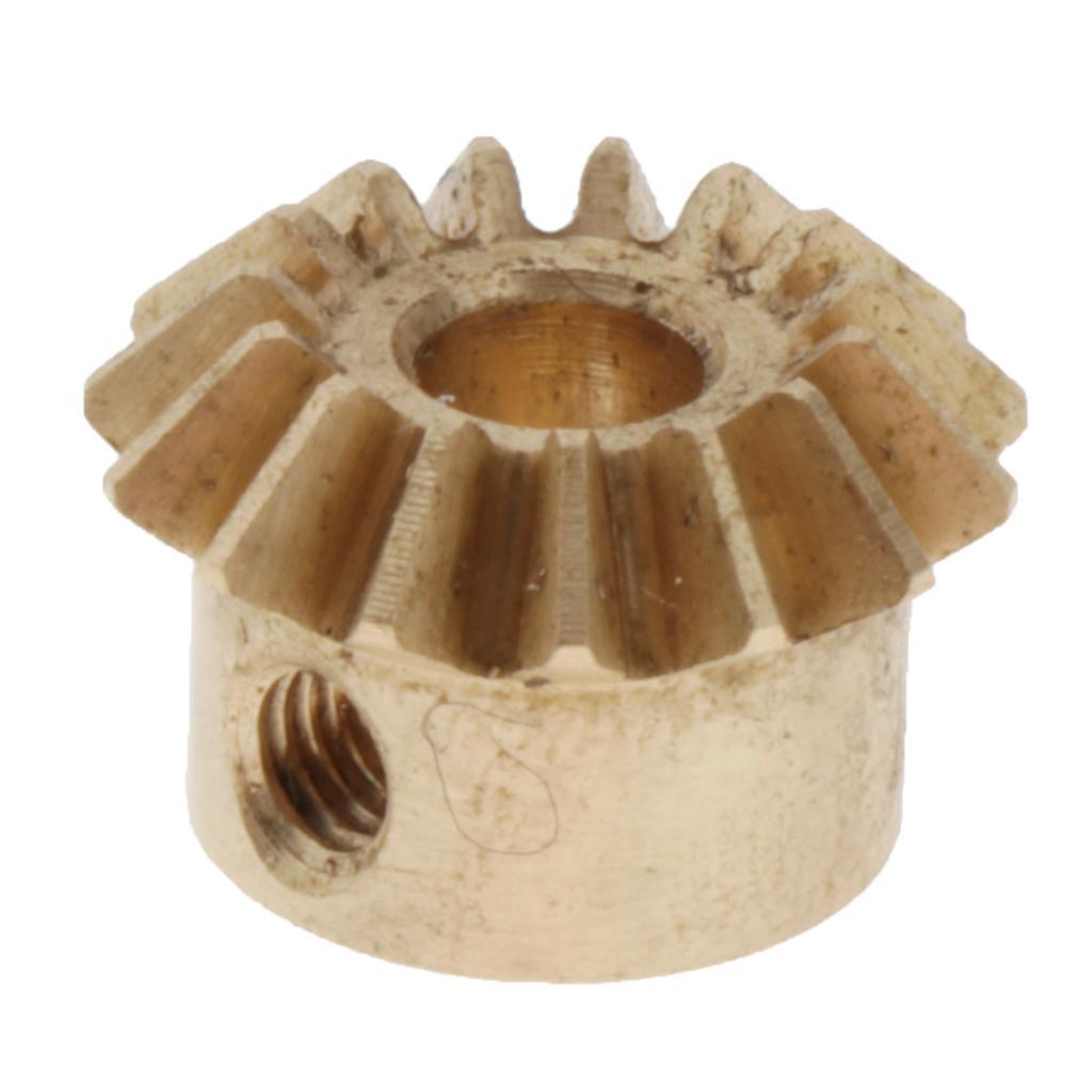2 Pieces 0.8 Modulus Brass Bevel Gear 15 Tooth 3 to 6mm Diameter