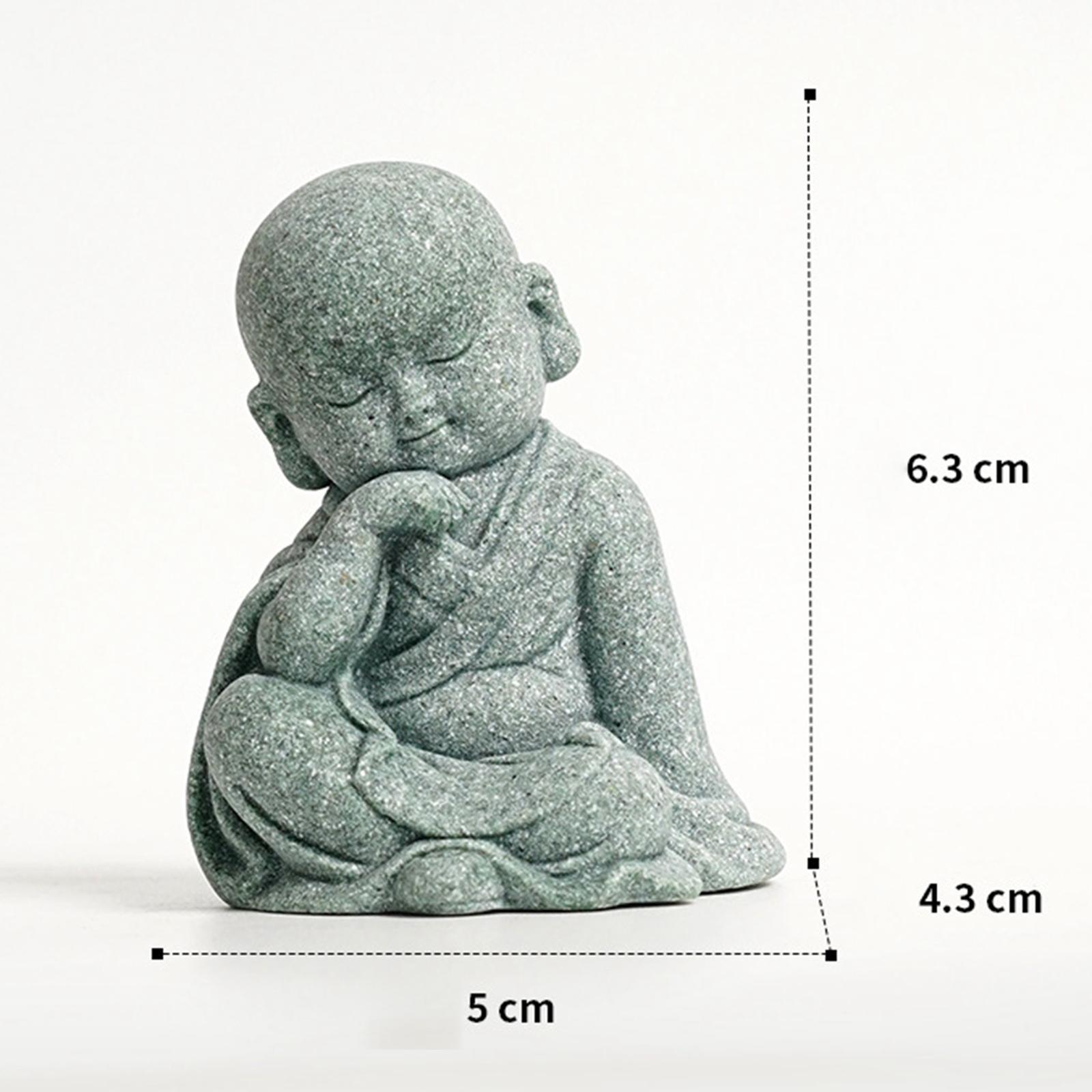 Monk Figurine Buddha Statue Sculpture Chinese Sculpture for Tabletop Car Outdoor