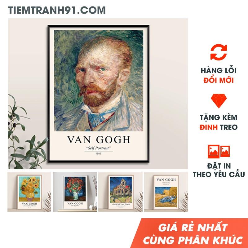 Tranh treo tường Van Gogh, Tiệm Tranh 91, tranh canvas bền nhẹ, tặng kèm đinh treo tranh, nhận in theo yêu cầu