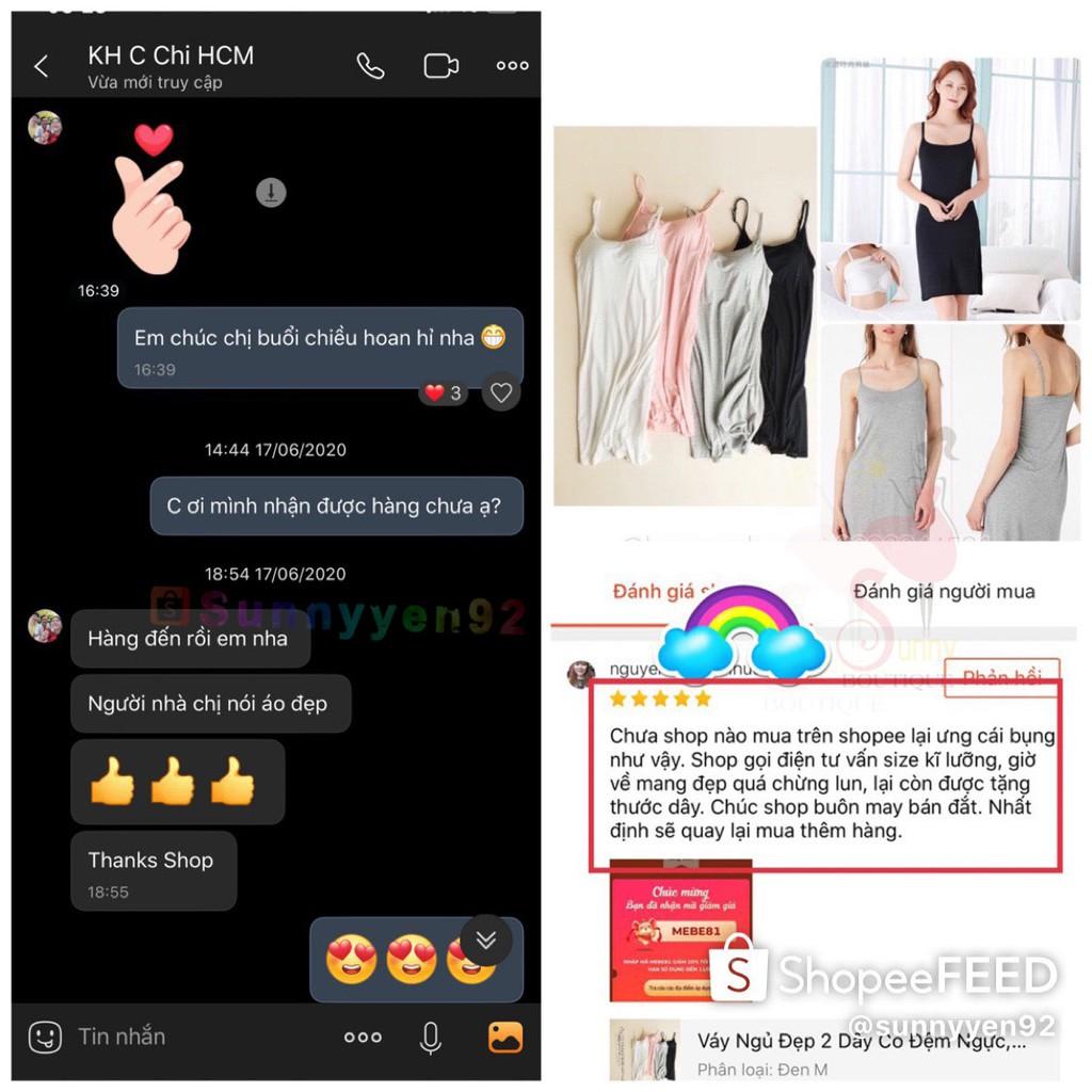 Váy Ngủ 2 DâyCó Đệm Ngực, Chất Vải Đẹp, Đóng Gói Túi Zip Cao Cấp
