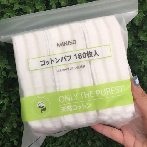 Một túi bông tẩy trang 180 miếng 3 lớp Miniso only the purest 