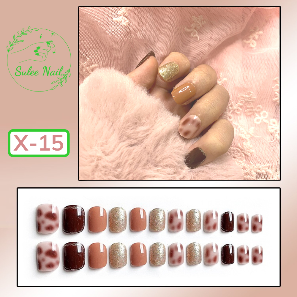 Nail giả, nailbox kèm dũa, mẫu phụ kiện charm đẹp móng tay kèm đính hình cute xinh SuleeNail kiểu vuông ảnh thật