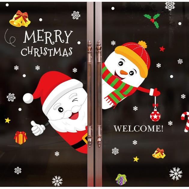 Decal trang trí Giang Sinh - Ông gia Noel chào bạn