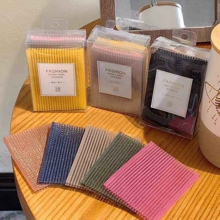 Hộp 10 Miếng Dán Tóc Con, Giữ Cố Định Tóc Mái Phong Cách Hàn Quốc Siêu Xinh - Màu ngẫu nhiên